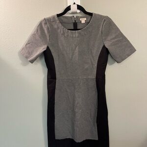 J.‎ Crew Gray and Black Colorblock Dress